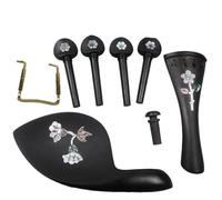 Accessori per strumenti violino Accessori Per Parti Di Violino In Ebano Nero Professionale Raccordo Con Intarsi 4/4 Pioli Per Cordiera Mentoniera Con Perno A Vite Di Bloccaggio