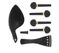 Accessori per strumenti violino Kit Di Parti Per Violino In Legno 4/4 Mentoniera Con 4 Piroli Set Di Puntali Accessori Per Violino In Ebano