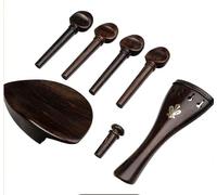 Accessori per strumenti violino Parti Di Violino Fai-da-te 4/4 Mentoniera Per Violino In Legno Di Ebano Con Pirolo Per Cordiera Tailgut Puntale Kit Di Accessori Per Violino