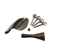 Accessori per strumenti violino Set Completo Di Accessori Per Violino 4/4 In Ebano, Asta Per Piroli, Cordiera, Poggiaguancia, Asta Di Coda Naturale (Color : Black circle)