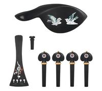 Accessori per strumenti violino Set Di Accessori Per Violino Con Intarsi In Ebano, Tastiera Per Violino Di Dimensioni 4/4, Pioli Per Cordiera, Copertura Per Truss Rod (Color : Magpie Peach Blossom)