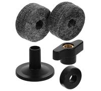 Accessori per Supporto Piatto Batteria, Kit Regolabile Nero Feltro | Tamponi, Manicotti Plastici e Rondelle in Metallo, Fissaggio Sicuro e Assorbimento Urti per Piatti