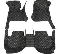 Accessori Per Tappetini Auto In Similpelle 3D Personalizzati Per Mercedes Per Benz W124 1985 1986 1987 1988 1989 1990 1991 1992 1993 POMPOMPUR(Black Beige)