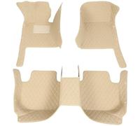 Accessori Per Tappetini Auto In Similpelle 3D Personalizzati Per Mercedes Per Benz W124 1985 1986 1987 1988 1989 1990 1991 1992 1993 POMPOMPUR(Beige)