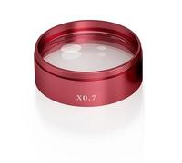 Accessori per telescopi Lente obiettivo for microscopio blu rosso 0,5X 0,7X for microscopio stereo binoculare trinoculare Lente di Barlow Oculare per telescopio(0.7X Red)