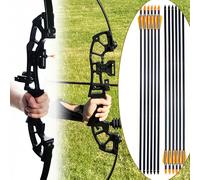 Accessori per Tiro con l'Arco da Caccia per Pratica all'Aperto: Include 12 Frecce in Fibra di Vetro, Carta da Bersaglio e Protezioni per le Braccia - Ideali per Attività all'Aperto