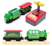 Accessori per treni in legno, treno locomotiva a batteria, treno telecomandato per set ferroviario, potenti veicoli motori, adatto per sistemi ferroviari di tutte le principali marche