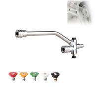 Accessori per ugelli lavavetri ad alta pressione 2 in 1, accessorio doppio connettore per cannone schiumogeno portatile, 5 ugelli spruzzatori per la pulizia esterna di auto (1 set)