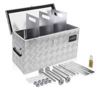 Accessori per veicoli intelligenti CargoVA Box per gancio di traino impermeabile - Con fissaggio e lucchetto - Box per rimorchio con serratura [60x25x30CM] - Box per il trasporto