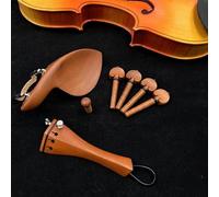 Accessori per violino 1 Set 4/4 Violino Violino Giuggiola Legno Accessori Parti Raccordi Cordiera+piroli+puntali+poggiamento/supporto Mentoniera