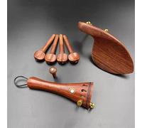 Accessori per violino Accessori per violino Set completo di accessori in palissandro rosso Pioli/talpost/stringer/mentoniera con corda di coda Regolazione fine4/4(A:4/4)