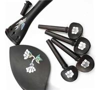 Accessori Per Violino Per Principianti 1 Set Accessori Per Violino Kit Di Parti Mentoniera Cordiera Pioli Puntale Legno Ebano