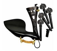 Accessori Per Violino Per Principianti Accessori Per Violino Intagliato Con Morsetto A Vite Breaket Gut Fintuner Mentoniera Picchetti In Palissandro Ebano(Ebony wood 2)