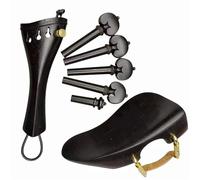 Accessori Per Violino Per Principianti Forma Accessori Per Violino Parti Kit Di Raccordi Set Pioli Cordiera Puntale Mentoniera Con Vite Della Staffa Bloccaggio(Ebony wood 1)