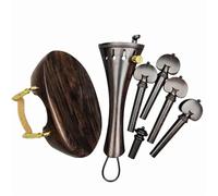 Accessori Per Violino Per Principianti Set Raccordi Per Violino Nice Grain Legno Di Ebano Fidder Accessori Pioli Cordiera Puntale Mentoniera Con Staffa(8)