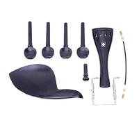 Accessori per violino Violino Puro Ebano Set Completo Di Accessori Pioli Stringa Manopole Cordiera Mentoniera Viti Corda Di Coda Parti Di Violino(4/4)