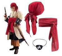 Accessori pirati, costume da pirata femminile e maschile con cappello bandana, cintura a fascia, patch per gli occhi per lo spettacolo teatrale, cosplay, gioco di ruolo, carnevale, costume, accessori