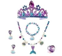 Accessori Principessa, Collana della Principessa dei Bambini, Collana Bambina, Corona Principessa, Set di Collana Braccialetto Orecchini Anelli, per la Decorazione Delle Ragazze