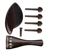Accessori professionali per violino I Kit Per Violino In Ebano Da 6 Pezzi Includono 4 Corde Per Cordiera Per Violino, Pedane Per Mentoniera, Accessori Per Violino