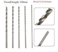 Accessori Punte Trapano 5pz per ricambi Extra Lunghi Set Lotto Argento 2mm-5mm