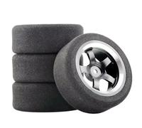 Accessori RC Compatibile Con HSP Per HPI 1/10 RC On-road Car Parts Accessories 12mm Hex 4 Pezzi Set Per Racing Foam Tire Wheel Rim Set(Black)