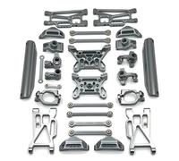 Accessori RC Compatibile Con MJX 10208 1/10 RC Ricambi Auto Accessori Metallo Anteriore Posteriore Per Braccio Oscillante Tazza Mozzo Portante Asta Collegamento Ammortizzatore Torre(Gray)