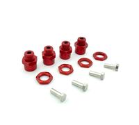 Accessori Rc Per 1/10 RC Auto Aggiornamento 1/8 Pneumatici 4 Pezzi In Lega Alluminio 12mm A 17mm Ruota Esagonale Hub Adattatore Estensione Conversione Noci(Red)