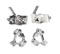 Accessori RC Per HPI Per Savage Per Flux 4 Pezzi Sterzo Anteriore E Posteriore In Lega Di Alluminio Per Braccio Snodato Del Sedile Set C-HUB Parti Di Aggiornamento Per Auto RC(Silver)