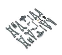 Accessori RC Per MJX 16208 16209 16210 1/16 Braccio Di Sospensione Anteriore E Posteriore In Metallo Barra Di Collegamento Dello Sterzo Kit Di Parti Di Aggiornamento Per Auto RC(Gray)