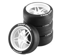 Accessori RC Per Tamiya Per TT01 Per TT02 XV01 PTG-2 Per Kyosho Per HPI Per HSP 1/10 4 Pezzi 65mm Pneumatico Drift Duro RC Drift Car On Road Touring Per Auto Per Corsa Pneumatico Ruota(White)