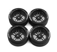 Accessori RC Per Tamiya Per TT01 Per TT02 XV01 PTG-2 Per Kyosho Per HPI Per HSP 1/10 4 Pezzi 65mm Pneumatico Drift Duro RC Drift Car On Road Touring Per Auto Per Corsa Pneumatico Ruota(Black)
