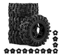 Accessori RC Per Traxxas Per Slash Per Arrma Per Senton 1/10 4 Pezzi 109mm Pneumatico Camion A Breve Corso Con 12mm 14mm 17mm Ruota Esagonale RC Auto(Black)