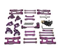 Accessori RC Per Wltoys 144001 144010 124007 124008 124017 124018 124019 Braccio Sospensione In Metallo Tazza Dello Sterzo Supporto Mozzo Barra Collegamento Parti Aggiornamento(Purple)