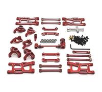Accessori RC Per Wltoys 144001 144010 124007 124008 124017 124018 124019 Braccio Sospensione In Metallo Tazza Dello Sterzo Supporto Mozzo Barra Collegamento Parti Aggiornamento(Red)