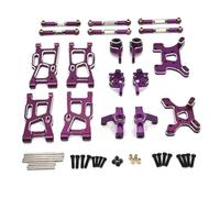 Accessori RC Per Wltoys 144001 144010 124007 124008 124017 124019 Braccio Sospensione In Metallo Tazza Di Sterzo Mozzo Porta Ammortizzatore Torre Collegamento Ricambi Auto RC(Purple)