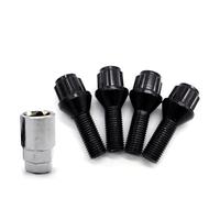Accessori ruote auto Compatibile con BMW E60 E61 E92 E93 5 pezzi bulloni di bloccaggio per cerchi in lega per auto, dadi, bulloni per mozzi ruota e chiave M12x1,5x26mm