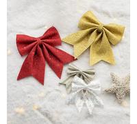 Accessori scintillanti per fiocchi natalizi per progetti fai da te, adatti per ghirlande di alberi, ghirlande e mostre stagionali (I)