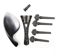 accessori violino Accessori per violino intagliato 4/4 Set di parti per violino Pioli per cordiera Conchiglie per perle per puntale per mentoniera(Ebony wood 2)