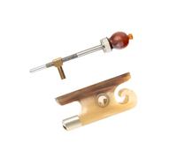 accessori violino Arco per violino stile coda di lumaca Rana Ebano/Corno di bue Intarsio in conchiglia di abalone e punta a vite 4/4 Parti per arco per rana per violino(Color:White Ox Horn)