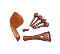 accessori violino Motivi marroni intagliati in ebano 1 set Cordiera 4/4+pioli+puntali+mentoniera/supporto mentoniera(Color:Jujube 2)