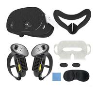 Accessori VR per Meta 3S, 7 in 1, set di cover protettiva in silicone per Face-Pad, manopole per controller, copriobiettivo (nero)