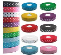 Accessories Attic - Nastro in gros grain a pois, 25 mm, larghezza 2,5 cm, 10 colori assortiti