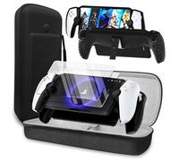 Accessories Bundle for PlayStation Portal, Carry Case with Hard Clear Cover & Screen Protector, Portable Storage Protection Travel Handbag for PS Portal Remote Player - Black