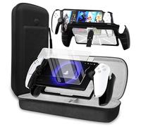 Accessories Bundle for PlayStation Portal, Carry Case with Hard Clear Cover & Screen Protector, Portable Storage Protection Travel Handbag for PS Portal Remote Player - Transparent Black