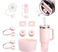 Accessories Compatibili con Cannuccia per Stanley Cup, 9 Stanley Borraccia Accessori, Protezioni per la Fuoriuscita di Stanley Cup da 1,2 l e 850 ml, Rosa
