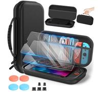 Accessories for Nintendo Switch 2 2025, Portable Hard Shell Carrying Case with 2 HD Screen Protectors (7.9 Inch), TPU Protective Skin, Dust Plugs Kit, 4 Thumb Grips - Switch 2 Accessories Bundle