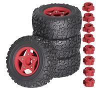 Accessorio Auto RC Compatibile Con Traxxas Per Slash Per ARRMA Per SENTON 1/8 1/10 RC Auto 4 Pezzi 110mm Pneumatico Per Camion A Breve Corso Con 12mm 14mm 17mm Ruota Esagonale(Red)