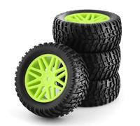 Accessorio Auto RC Per HSP 15502 94107 94170 94155 94177 4 Pezzi 1/10 RC Short Course Truck Pneumatici Pneumatico Ruota 12 Mm Esagonale 95 Mm Accessori Di Modifica(Green)