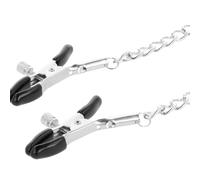 Accessorio bdsm collare e guinzaglio bdsm nero e morsetti per capezzoli, Poids 0.215 Kg