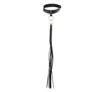 Accessorio bdsm nero collare con frusta decorativa, Poids 0.167 Kg